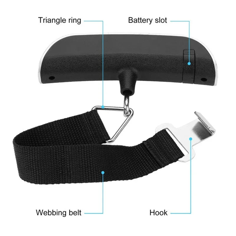 Portable Digital Luggage Scale – LCD Display, 50kg/110lb, Travel-Ready