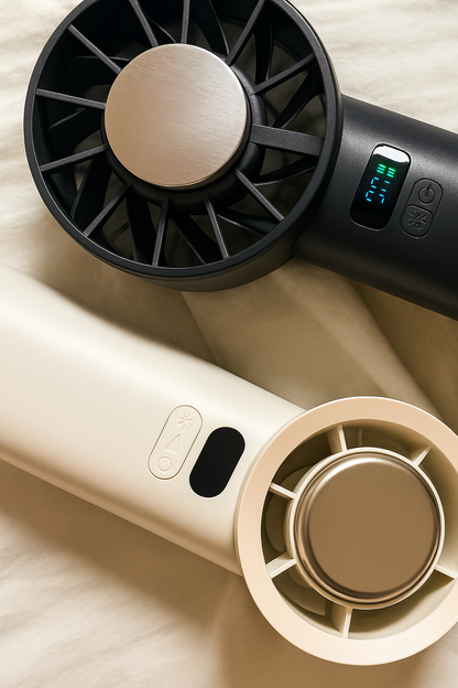 Ice Compress Portable Cooling Fan – USB Rechargeable, Digital Display, Ultra-Quiet