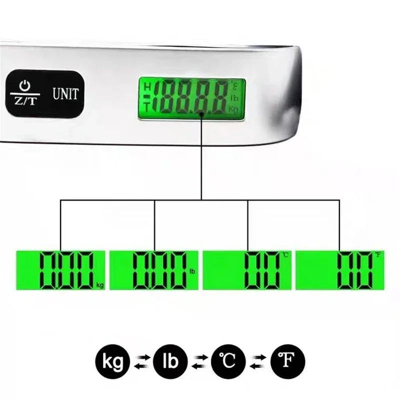 Portable Digital Luggage Scale – LCD Display, 50kg/110lb, Travel-Ready