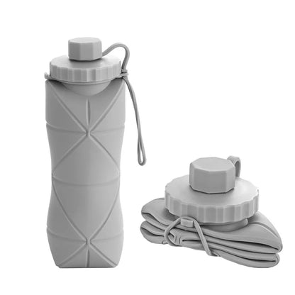 Foldable Silicone Water Bottle – 600ml | Compact, Reusable, BPA-Free