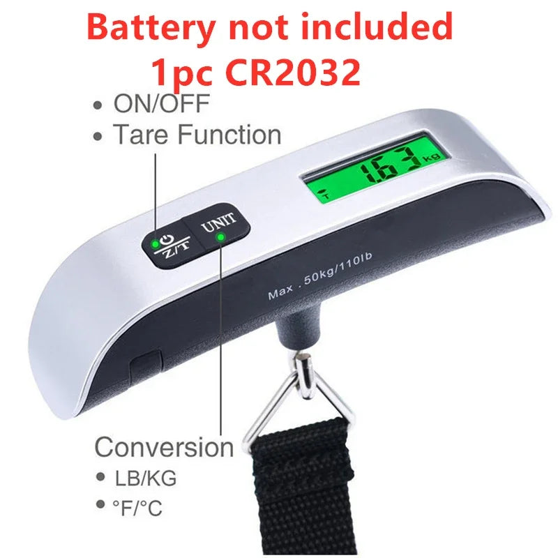 Portable Digital Luggage Scale – LCD Display, 50kg/110lb, Travel-Ready
