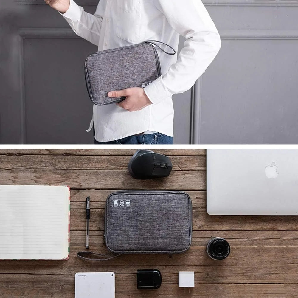 Travel Tech Organizer Bag – Waterproof, Compact & Multi-Compartment Cable Case