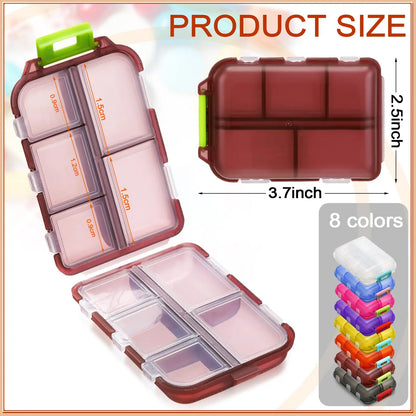 10-Compartment Travel Pill Organizer