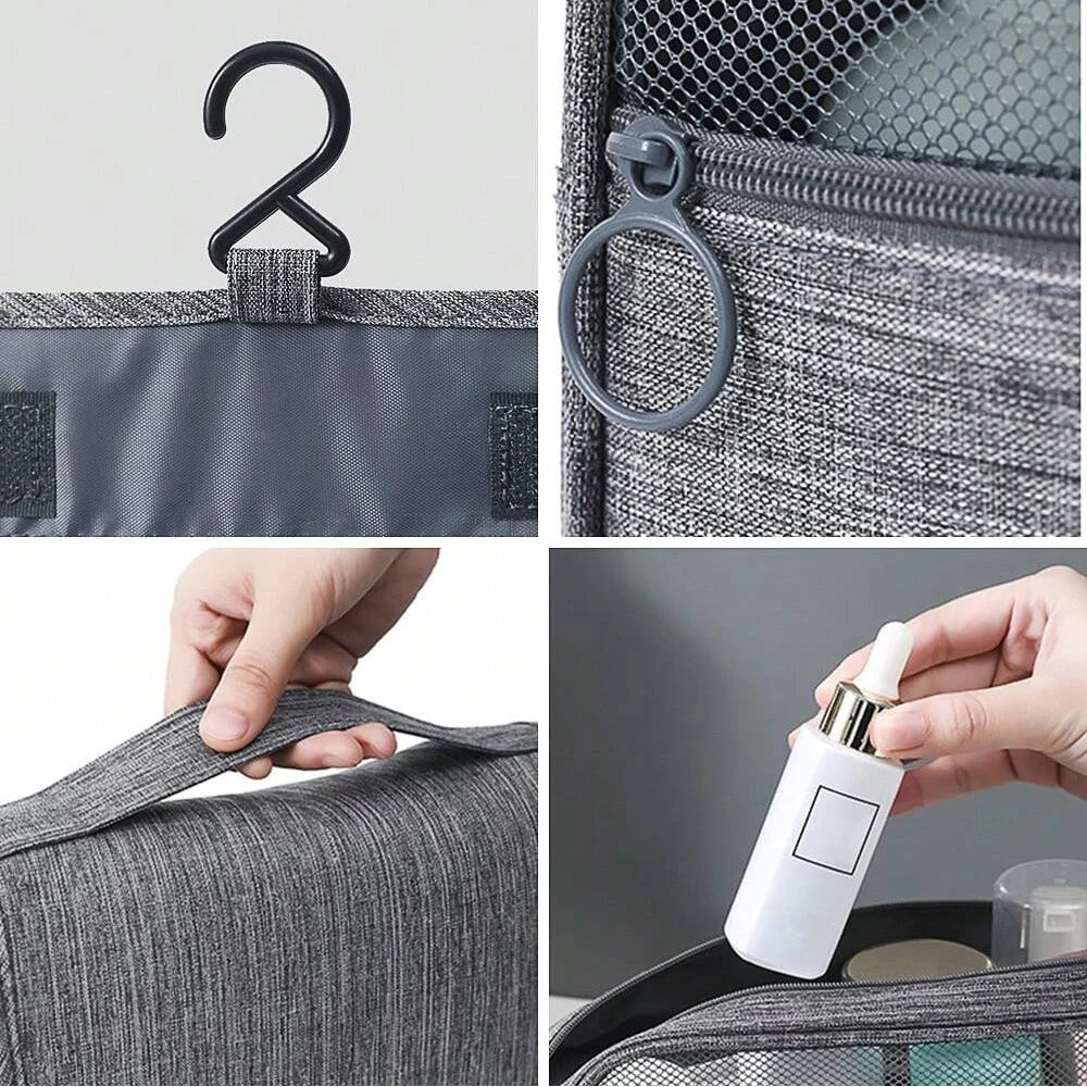 Foldable Toiletry Travel Bag – Waterproof, Hanging & Compact Organizer