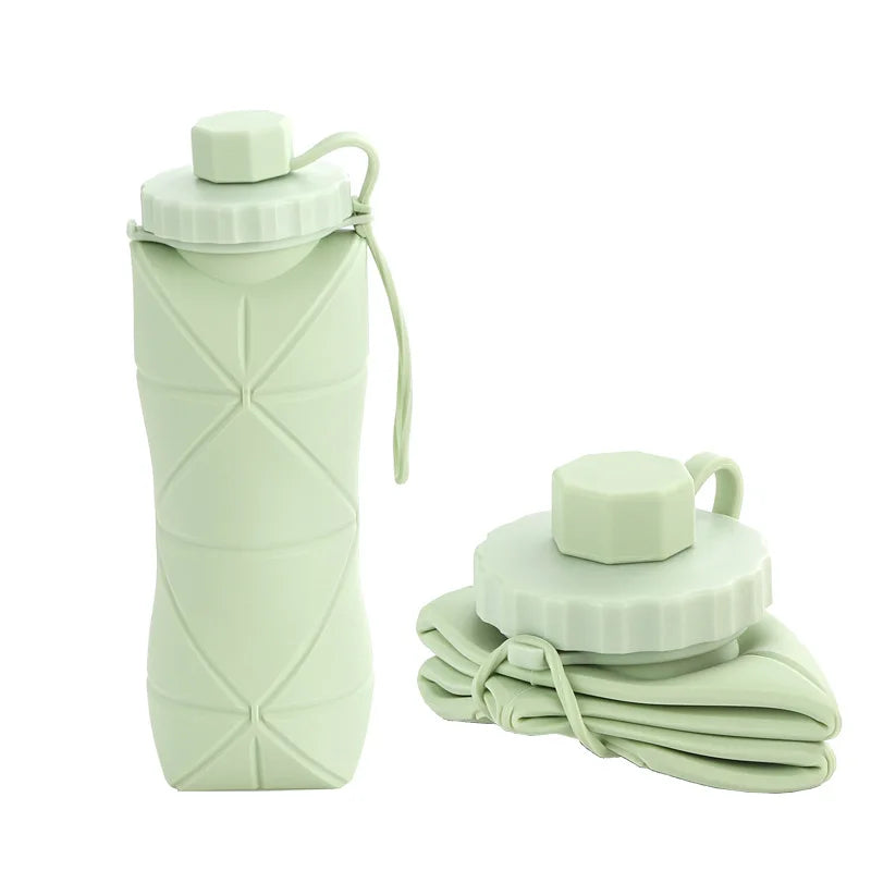 Foldable Silicone Water Bottle – 600ml | Compact, Reusable, BPA-Free
