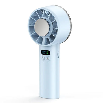 Ice Compress Portable Cooling Fan – USB Rechargeable, Digital Display, Ultra-Quiet