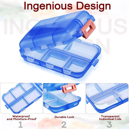 10-Compartment Travel Pill Organizer