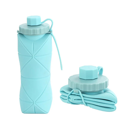 Foldable Silicone Water Bottle – 600ml | Compact, Reusable, BPA-Free