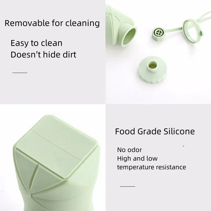 Foldable Silicone Water Bottle – 600ml | Compact, Reusable, BPA-Free