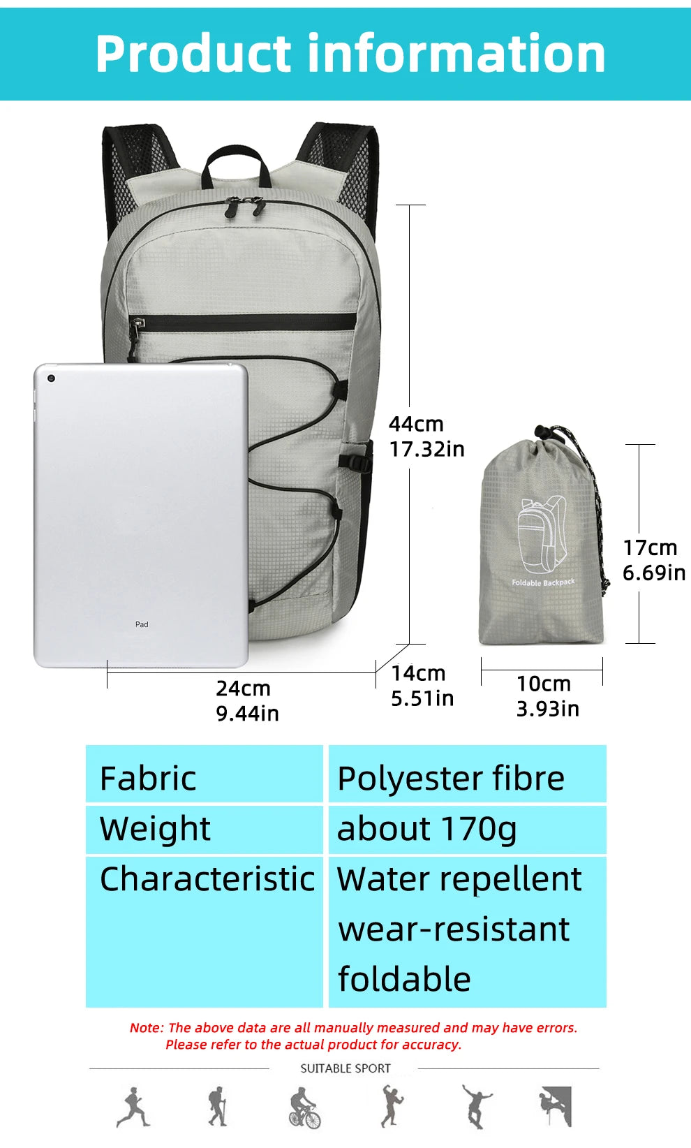 Ultralight Foldable Travel Backpack – Compact, Water-Resistant & Durable