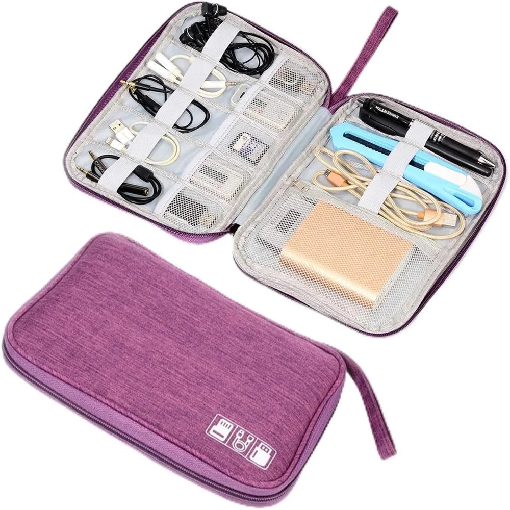Travel Tech Organizer Bag – Waterproof, Compact & Multi-Compartment Cable Case