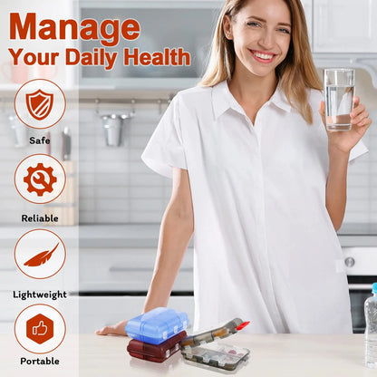10-Compartment Travel Pill Organizer