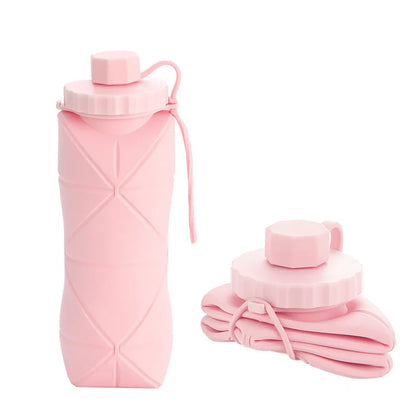 Foldable Silicone Water Bottle – 600ml | Compact, Reusable, BPA-Free