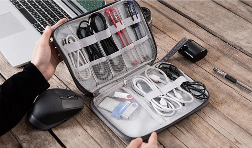 Travel Tech Organizer Bag – Waterproof, Compact & Multi-Compartment Cable Case