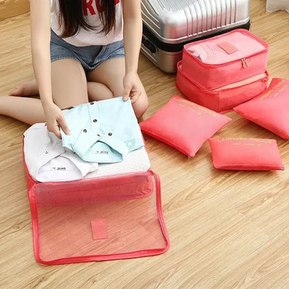 6-Piece Travel Storage Bag Set – Lightweight, Waterproof & Space-Saving