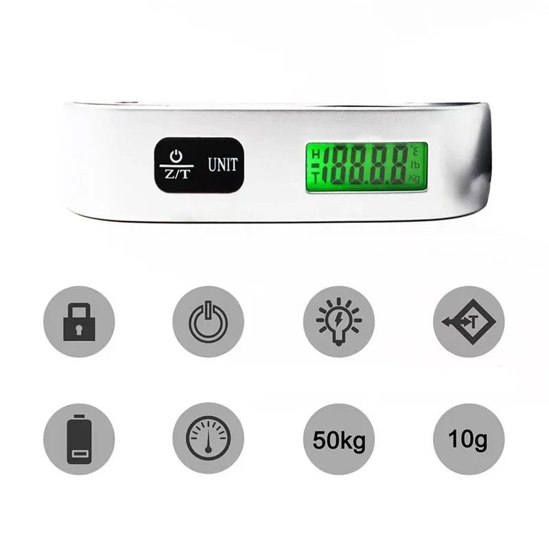 Portable Digital Luggage Scale – LCD Display, 50kg/110lb, Travel-Ready