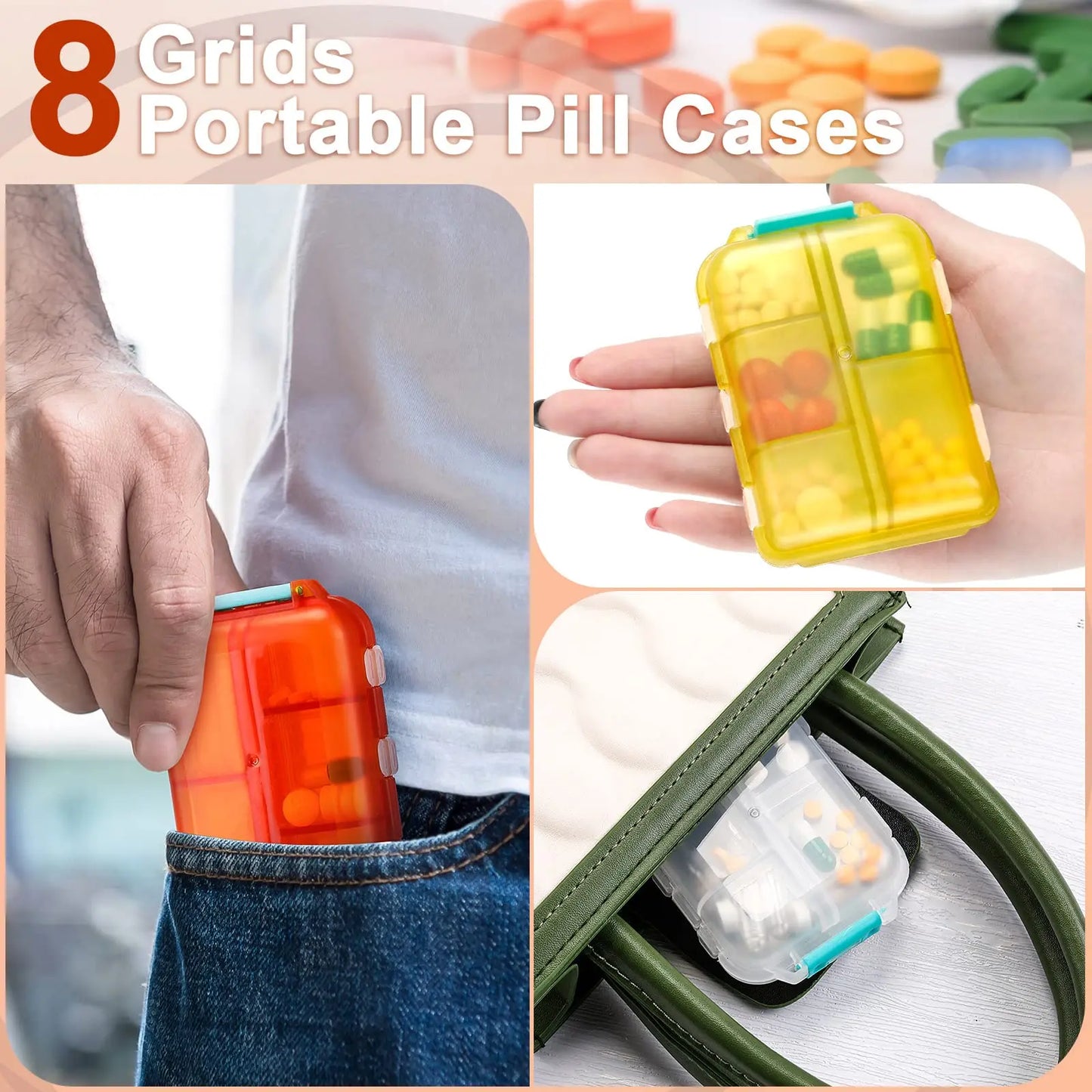 10-Compartment Travel Pill Organizer